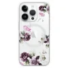 Husa Spate Silicon Tel Protect MagSafe pentru iPhone 15 Floral Transparent