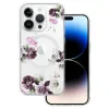Husa Spate Silicon Tel Protect MagSafe pentru iPhone 15 Floral Transparent