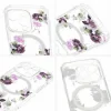 Husa Spate Silicon Tel Protect MagSafe pentru iPhone 15 Floral Transparent