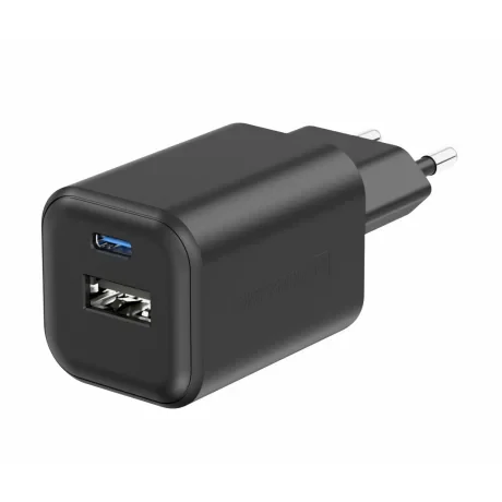 Incarcator Retea Swissten Gan 1x USB-C 45W PD+1XUSB-A 18W Negru