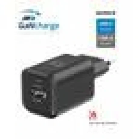 Incarcator Retea Swissten Gan 1x USB-C 45W PD+1XUSB-A 18W Negru