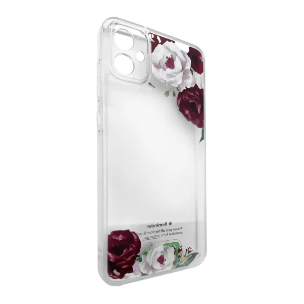Husa Spate Silicon Tel Protect pentru Samsung Galaxy A05 Floral Transparent