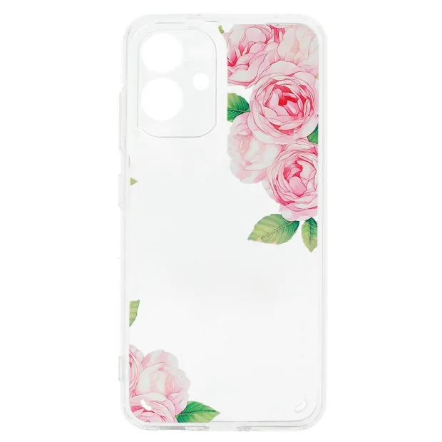 Husa Spate Silicon Tel Protect pentru Samsung Galaxy A05 Floral Transparent
