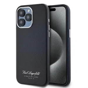 Husa Karl Lagerfeld Grained PU Hotel RSG pentru iPhone 15 Pro Max Negru
