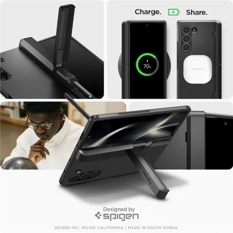 Spigen Tough Armor Pro P pentru  Samsung Galaxy Z Fold6 negru