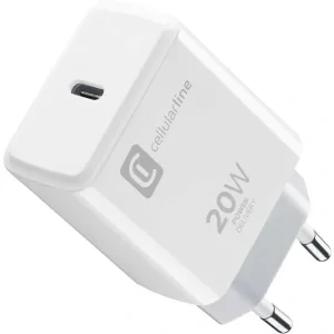 Incarcator Priza Cellularline Fast Charger 1XUSB-C 20W Alb