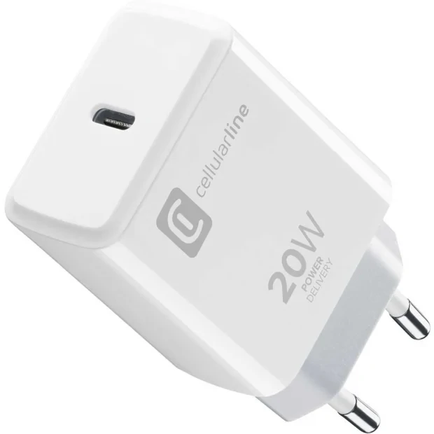 Incarcator Priza Cellularline Fast Charger 1XUSB-C 20W Alb
