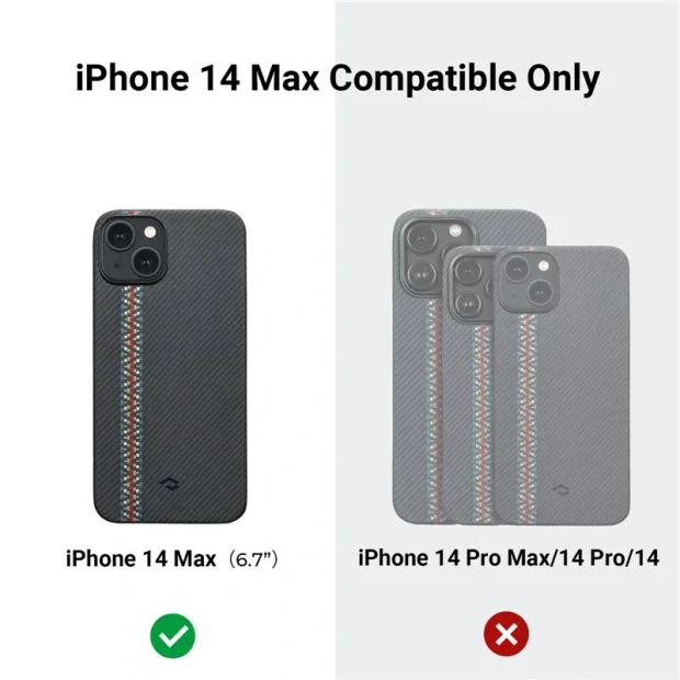 Husa Spate Pitaka Fusion Weaving MagEZ pentru iPhone 14 Plus Negru