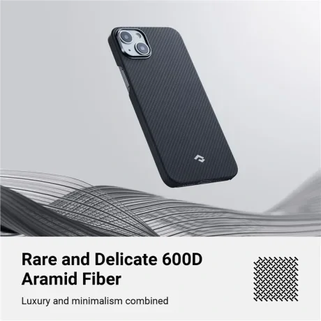 Husa Spate Pitaka MagEZ 3 600D pentru iPhone 14 Plus Gri/Negru