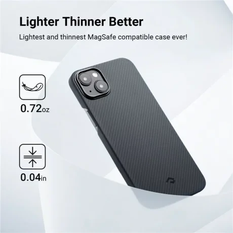 Husa Spate Pitaka MagEZ 3 600D pentru iPhone 14 Plus Gri/Negru