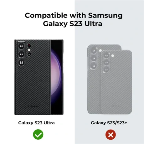 Husa spate Pitaka MagEZ 3 case pentru Samsung Galaxy S23 Ultra, Negru-Gri