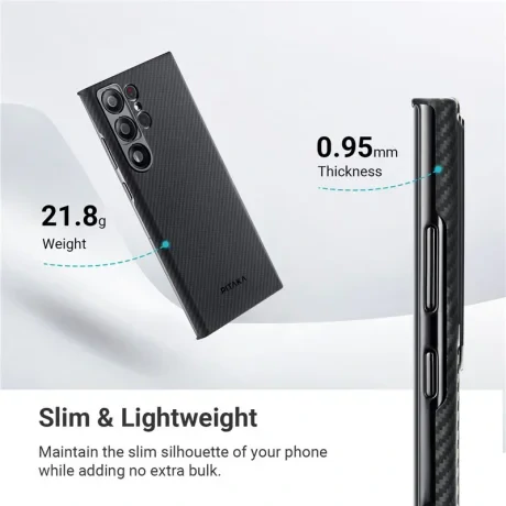 Husa spate Pitaka MagEZ 3 case pentru Samsung Galaxy S23 Ultra, Negru-Gri