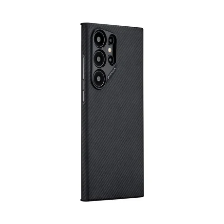 Husa spate Pitaka MagEZ 4 case pentru Samsung Galaxy S24 Ultra, Negru-Gri