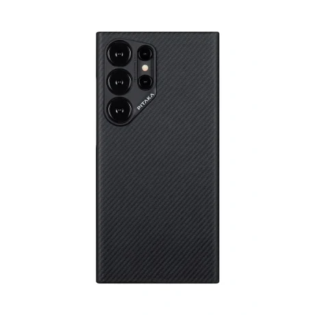 Husa spate Pitaka MagEZ 4 case pentru Samsung Galaxy S24 Ultra, Negru-Gri