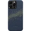 Husa Spate Pitaka Hard MagEZ 4 Aramida StarPeak Milky Way 1500D pentru iPhone 15 Pro Max  Albastru