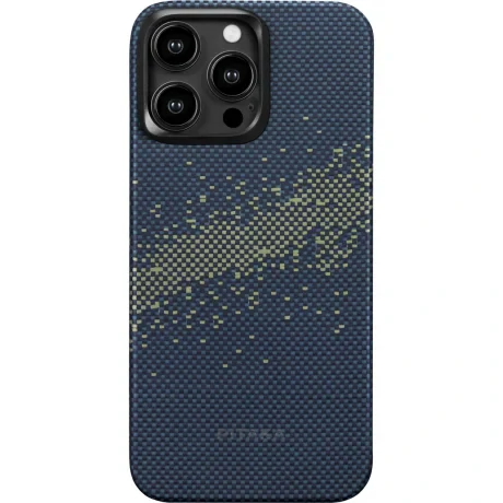Husa Spate Pitaka Hard MagEZ 4 Aramida StarPeak Milky Way 1500D pentru iPhone 15 Pro Max  Albastru
