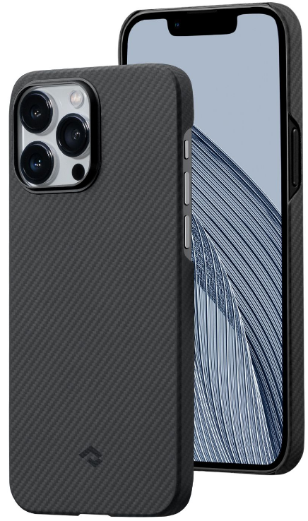 Husa Spate Pitaka Hard MagEZ 3 Aramid Twill 600D pentru iPhone 14 Pro Max KI1401PMA Negru/Gri thumb