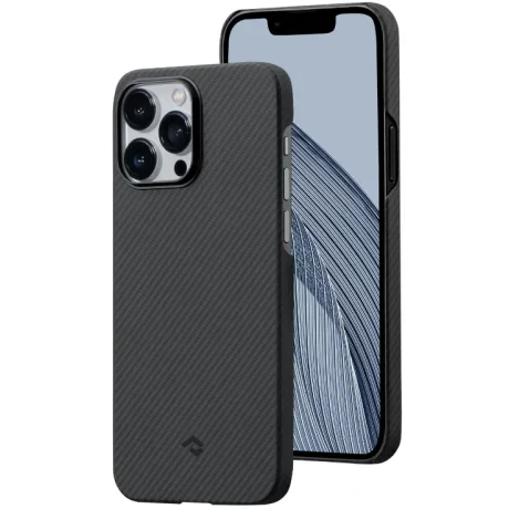 Husa Spate Pitaka Hard MagEZ 3 Aramid Twill 600D pentru iPhone 14 Pro Max KI1401PMA Negru/Gri