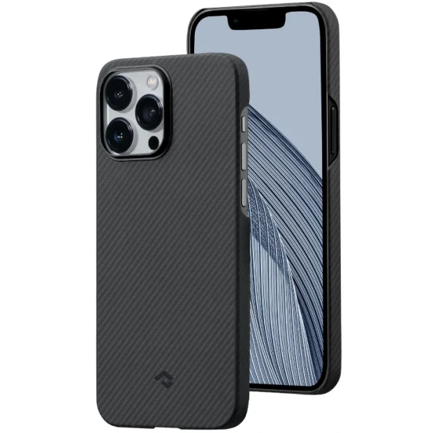 Husa Spate Pitaka Hard MagEZ 3 Aramid Twill 600D pentru iPhone 14 Pro Max KI1401PMA Negru/Gri