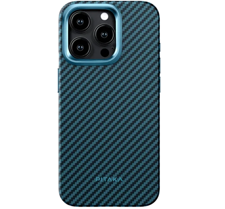 Husa Spate Pitaka Hard MagEZ 3 Pro Aramid Twill 1500D pentru iPhone 14 Pro KI1401PP Negru/Gri thumb