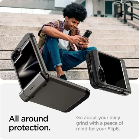 Husa Spigen Tough Armor Pro pentru Samsung Galaxy Z Flip6 gunmetal