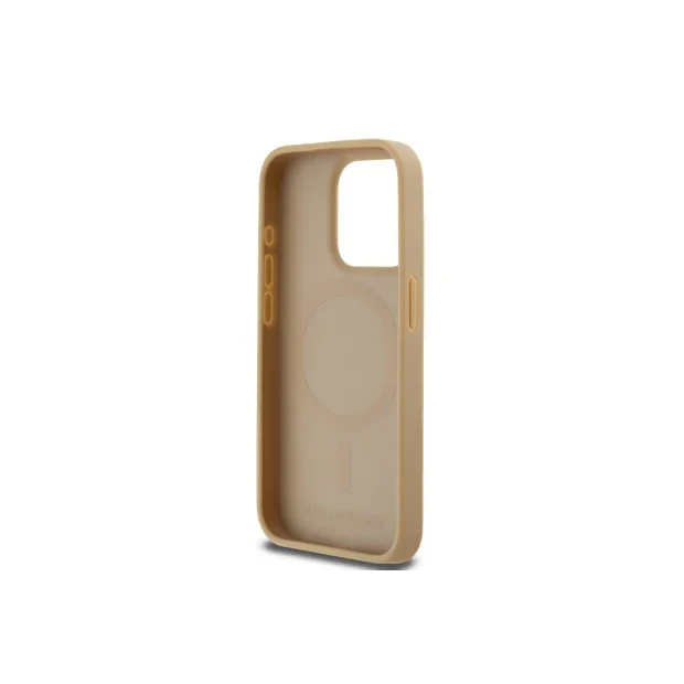 Husa Karl Lagerfeld PU Karl Heads Pattern Magsafe pentru iPhone 15 Pro Max Beige