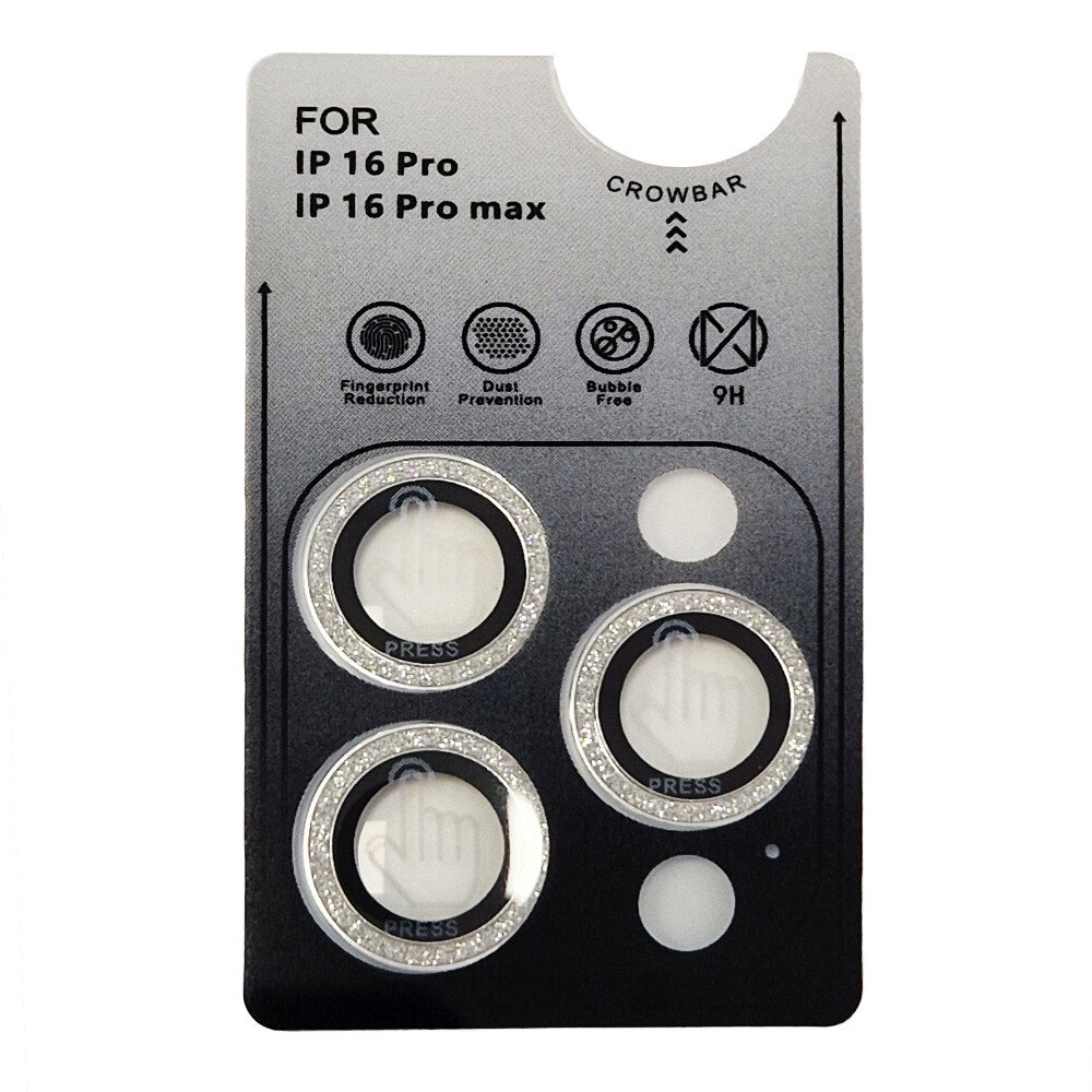 Folie Sticla Camera Glitter Urban Gadgets pentru iPhone 16 Pro/16 Pro Max Argintiu thumb