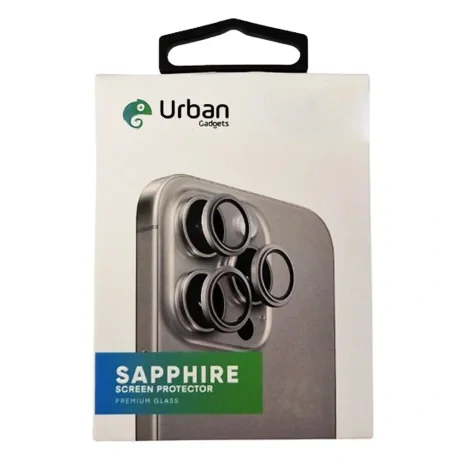 Folie Sticla Camera Individual Urban Gadgets Sapphire pentru iPhone 16 Pro/ iPhone 16 Pro Max Negru