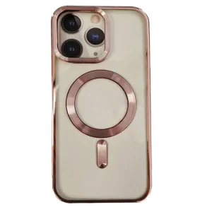 Husa Spate Beauty Lens Frame MagSafe pentru iPhone 16 Pro Max Roz/Mov