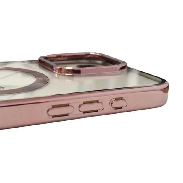 Husa Spate Beauty Lens Frame MagSafe pentru iPhone 16 Pro Max Roz/Mov