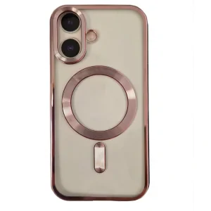 Husa Spate Beauty Lens Frame MagSafe pentru iPhone 16 Roz/Mov