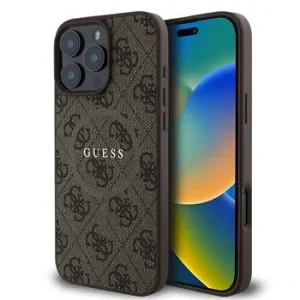 Husa Spate Guess PU 4G MagSafe pentru iPhone 16 Pro Maro