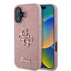 Husa Spate Guess PU Fixed Glitter 4G Metal Logo pentru iPhone 16 Roz