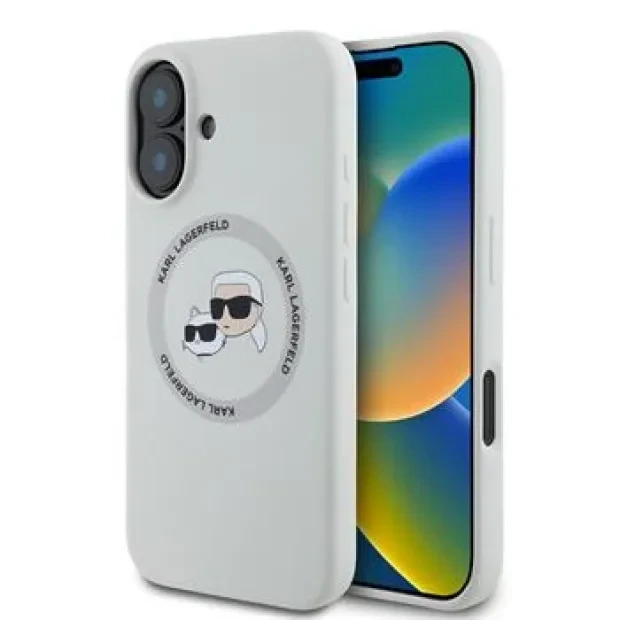 Husa Spate Karl Lagerfeld KandCH Heads MagSafe pentru iPhone 16 Bej