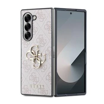 Husa Spate Logo Metalic Guess PU 4G pentru Samsung Galaxy Z Fold 6 Roz thumb