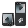Husa Spate Karl Lagerfeld PU Saffiano Karl si Choupette pentru Samsung Galaxy Z Flip 6 Negru
