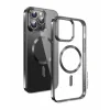 Husa Spate Clear Jelly MagSafe Metalic pentru iPhone 16 Pro Max Negru