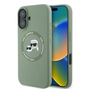 Husa Spate Karl Lagerfeld KandCH Heads MagSafe pentru iPhone 16 Kaki