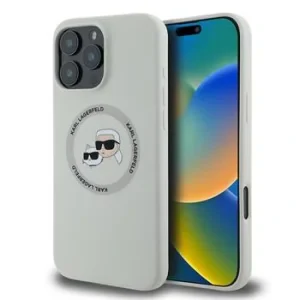 Husa Spate Karl Lagerfeld KandCH Heads MagSafe pentru iPhone 16 Pro Max Bej