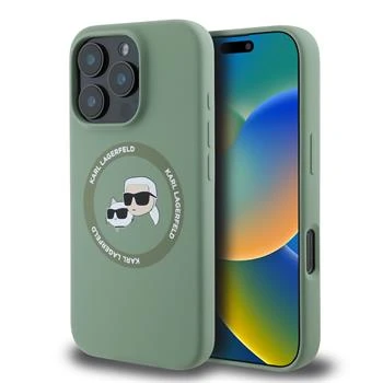 Husa Spate Karl Lagerfeld KandCH Heads MagSafe pentru iPhone 16 Pro Max Kaki thumb
