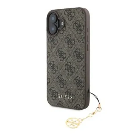 Husa Spate Guess Charm 4G pentru iPhone 16 Plus Maro