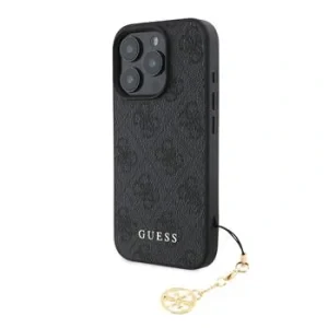Husa Spate Guess Charm 4G pentru iPhone 16 Pro Max Gri