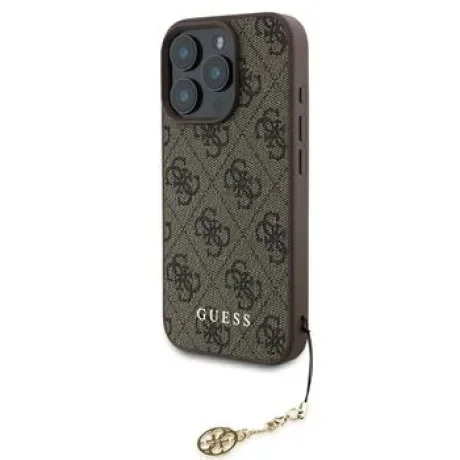 Husa Spate Guess Charm 4G pentru iPhone 16 Pro Maro