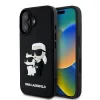 Husa Spate Karl Lagerfeld 3D Karl si Choupette pentru iPhone 16 Plus Negru
