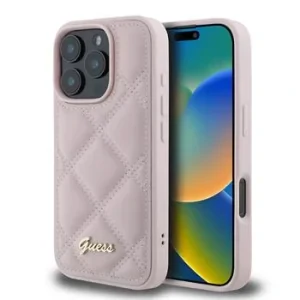 Husa Spate Guess PU pentru iPhone 16 Pro Roz