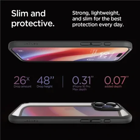 Husa Spate Spigen Ultra Hybrid pentru iPhone 16 Pro Max Negru