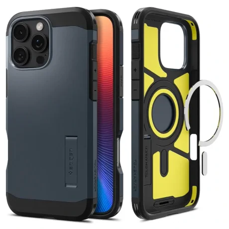 Husa Spate Spigen Tough Armor MagSafe pentru iPhone 16 Pro Max Gri