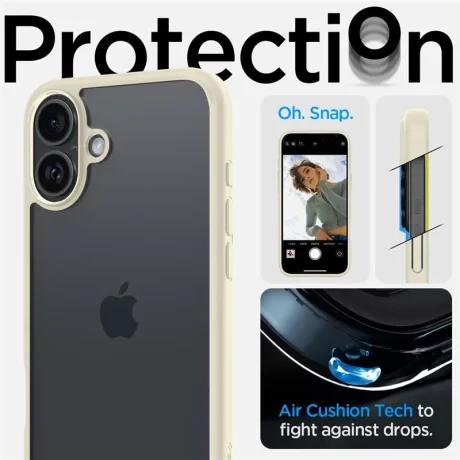 Husa Spate Spigen Ultra Hybrid pentru iPhone 16 Plus Bej