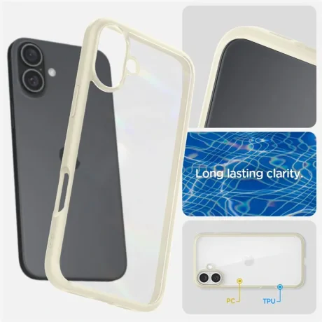 Husa Spate Spigen Ultra Hybrid pentru iPhone 16 Plus Bej