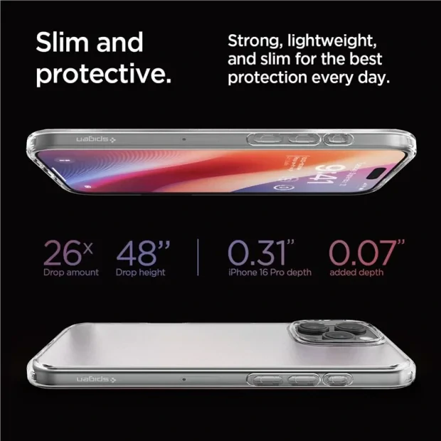 Husa Spate Spigen Ultra Hybrid pentru iPhone 16 Pro Transparent